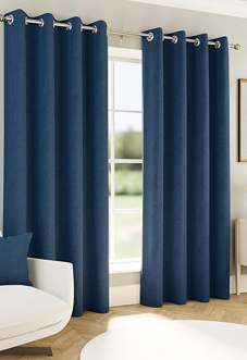 Chester (Blackout) Eyelet, Navy - Ready Made Curtains
